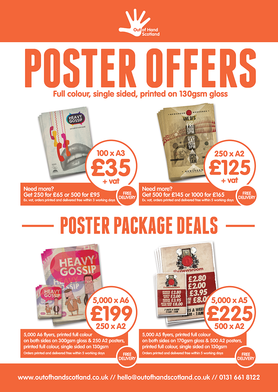 Poster Package Deals Out of Hand Scotland